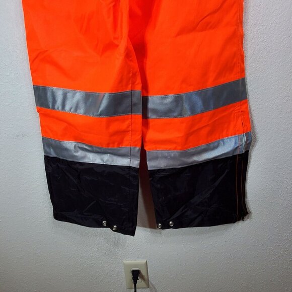 High-Visibility Reflective Work Pants Large 3M Scotchlite Orange/Black Safety - Picture 8 of 11